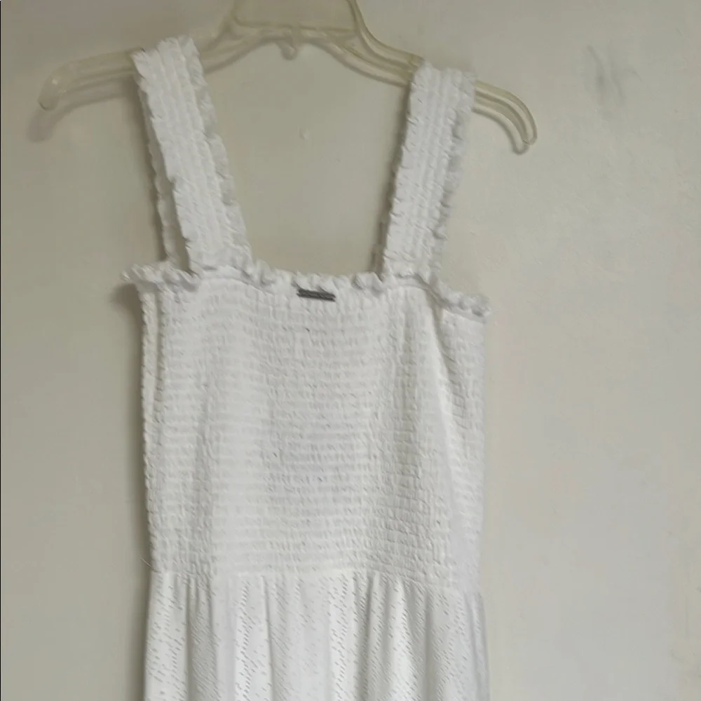 MICHAEL Michael Kors White Eyelet Lace Smocked Sleeveless Maxi Dress M